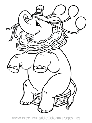 Party Elephant Coloring Page