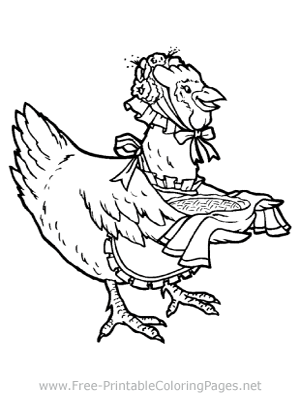 Momma Hen Coloring Page
