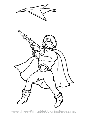 Space Warrior Coloring Page