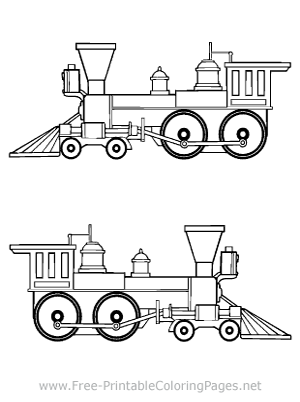 Train Steam Engine Coloring Page