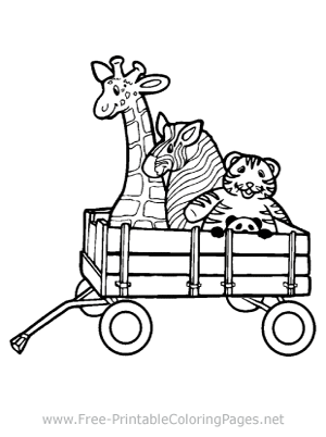 Riding in a Wagon Coloring Page
